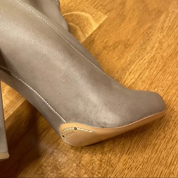 Chloe Grey Heeled Sock Bootie - Picture 7 of 15